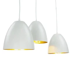 Pendelleuchte 3-flammig verstellbar Weiß Gold E27