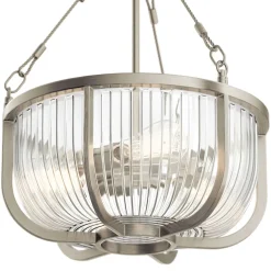 Pendelleuchte Glas Metall rund Ø 40,6 cm 3x E27 Vintage