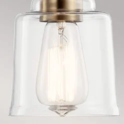 Pendelleuchte Glas Metall Ø 12,4 cm Vintage in Messing