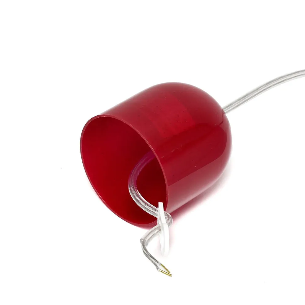 Pendelleuchte Glas Rot Weiß rund Retro Küche Esstisch