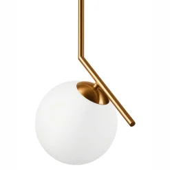 Pendelleuchte Glaskugel Metall in Messing Weiß Ø30 cm