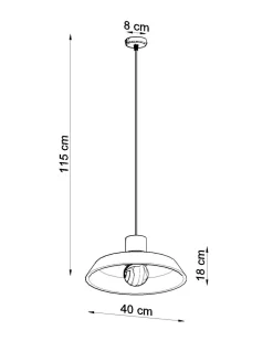 Pendelleuchte Grau Ø 40 cm Beton Schirm E27
