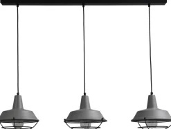Pendelleuchte Grau Ø25cm 3xE27 L:100cm Ziergitter