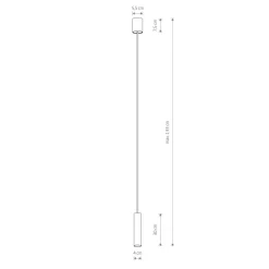 Pendelleuchte Grau GU10 R35 Ø 4 cm schmal Metall