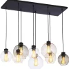 Pendelleuchte KALETE Graphit Bernstein 6xE27 Lampe
