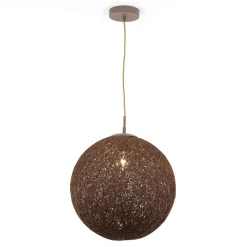 Pendelleuchte Kugel Geflecht Braun rund Ø 39 cm Metall