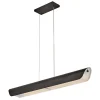 Pendelleuchte LED 116,8 cm lang Metall Glas Schwarz Modern