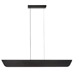 Pendelleuchte LED 116,8 cm lang Metall Glas Schwarz Modern