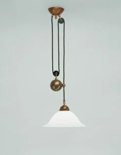 Pendelleuchte Messing Glas E27 L:30 cm gemütlich