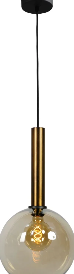 Pendelleuchte Messing Schwarz Ø 25 cm Kugel Glas Metall