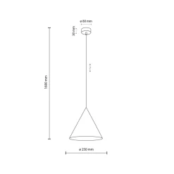 Pendelleuchte Metall Ø 25 cm H: 160 cm verstellbar Orange E27