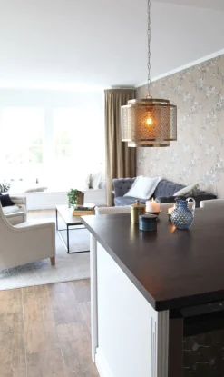 Pendelleuchte Metall B: 34 cm H: max. 120 cm E27 in Messing