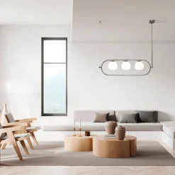 Pendelleuchte Metall Glas E14 H: max. 137 cm 3-flammig