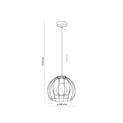 Pendelleuchte Metall Glas Ø 26 cm Schwarz Grau E27