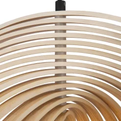 Pendelleuchte Metall Holz rund Ø 60 cm H: max. 362,5 cm