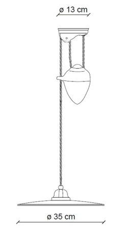 Pendelleuchte Metall Keramik E27 verstellbar Vintage