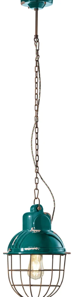 Pendelleuchte Metall Keramik E27 Ø 26 cm rund ELENA