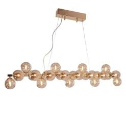 Pendelleuchte Metall Rauchglas 122 cm lang für 24x G9