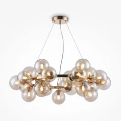 Pendelleuchte Rauchglas Metall G9 69 cm breit Modern