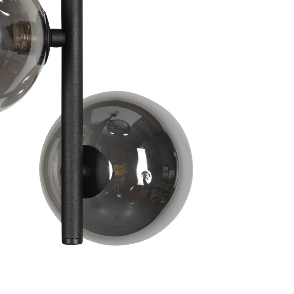 Pendelleuchte Rauchglas Metall B: 23 cm Kugelschirme