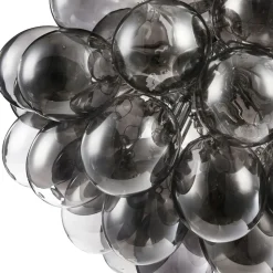 Pendelleuchte Rauchglas Metall G9 50 cm breit Modern