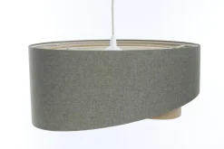 Pendelleuchte rund Ø 40 cm E27 Grün Beige Stoff Modern