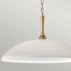 Pendelleuchte rund Ø 50,8 cm Metall E27 Vintage Weiß Bronze