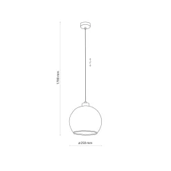 Pendelleuchte rund Glas Ø 25 cm höhenverstellbar E27