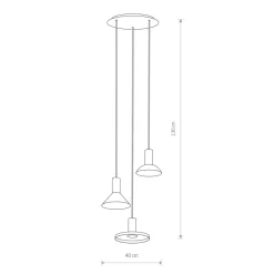 Pendelleuchte Schwarz 3-flammig GU10 Metall verstellbar