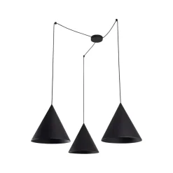 Pendelleuchte Schwarz XXL verstellbar 3-flammig E27 CODY