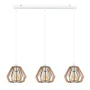 Pendelleuchte Skandinavisch Holz Metall Weiß E27 3-flmg