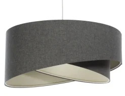 Pendelleuchte Stoff E27 Ø 45 cm rund Grau Modern INGRAM