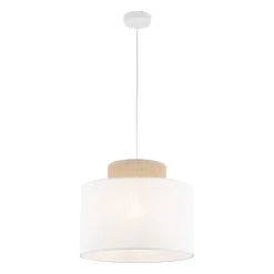 Pendelleuchte Stoff Jute E27 Ø 38 cm H: max. 1,7 m Weiß Natur