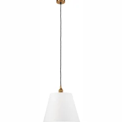 Pendelleuchte Weiß Stoff Schirm Ø 30 cm Vintage