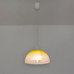 Pendelleuchte Wohnzimmer Esstisch Gelb Glas rund