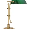 Premium Bankerlampe Messing Glas in Grün Schreibtisch