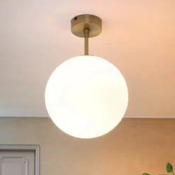 Premium Deckenleuchte MUSA rund Glas Echt-Messing