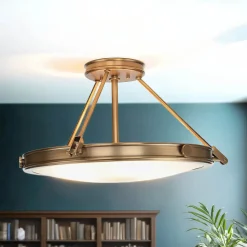 Premium Deckenleuchte rund Jugendstil in Messing GRACIA