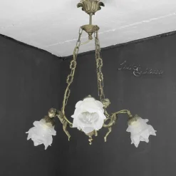 Premium Pendelleuchte Putti Bronze