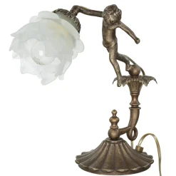 Premium Tischleuchte Putte in Bronze