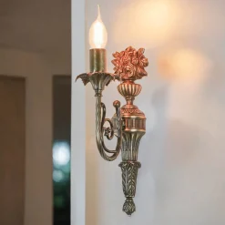 Premium Wandlampe Echt-Messing in Bronze Klassisch
