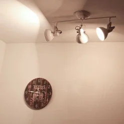 Retro Strahler schwenkbar Weiß 3-flmg E14 GINA