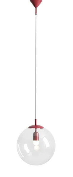 Rote Pendelleuchte Glas Kugel rund Ø30 cm E27 dekorativ