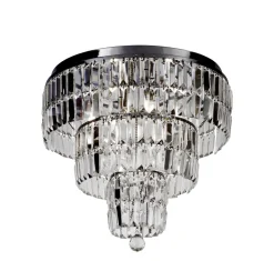 Runde Deckenlampe IP44 Glas Metall Ø50 cm in Chrom