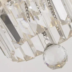 Runde Deckenlampe IP44 Glas Metall Ø50 cm in Chrom