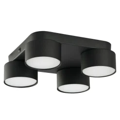 Runde Deckenlampe Schwarz Metall GX53 Ø22 cm