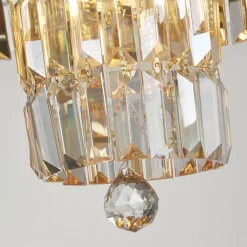 Runde Deckenleuchte IP44 Glas Metall Ø34 cm in Messing