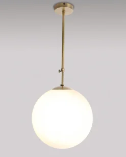 Runde Deckenleuchte MUSA Glas Echt-Messing verstellbar