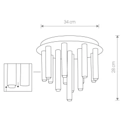 Runde Deckenleuchte Schwarz Loft Zylinder Ø34cm