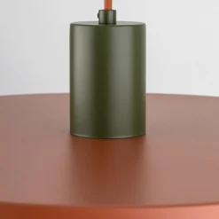 Runde Hängelampe E27 Ø40 cm Vintage Braun Ziegelrot